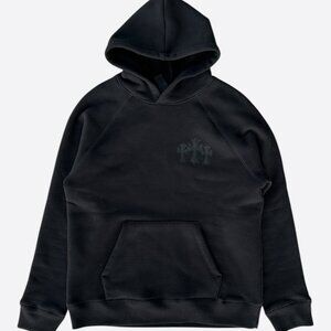 Chrome Hearts Black Triple Cross CH Logo Embroidered Hoodie